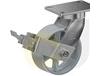 ZINC PLATED KINGPINLESS CASTERS- CAST IRON WHEELS