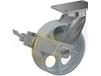 ZINC PLATED KINGPINLESS CASTERS- CAST IRON WHEELS