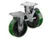 CASTERDEPOT ERGONOMIC, TOP PLATE CASTERS - POLY ON CAST IRON WHEEL- CAPACITIES UP TO 1400 LBS.