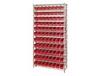CHROME WIRE SHELVING UNITS WITH SHELF BINS