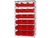 CHROME WIRE SHELVING UNITS WITH MAGNUM BINS