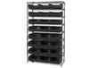 CHROME WIRE SHELVING UNITS WITH MAGNUM BINS