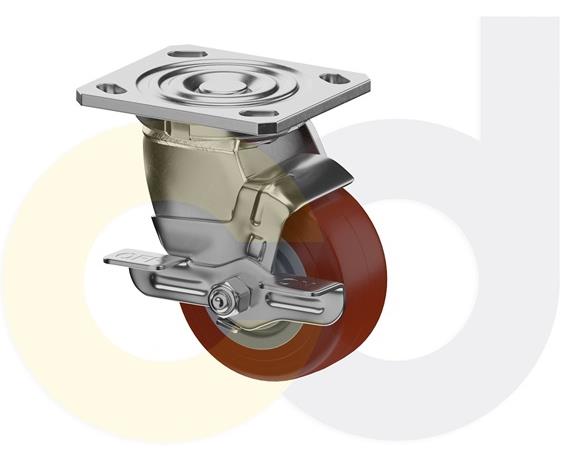 STAINLESS STEEL CASTERS - THERMO-URETHANE WHEELS