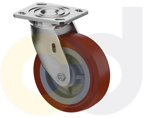 STAINLESS STEEL CASTERS - THERMO-URETHANE WHEELS