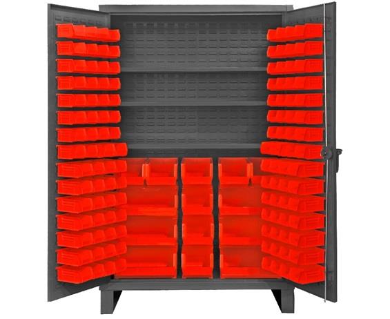 HEAVY DUTY STORAGE CABINETS WITH HOOK-ON BINS