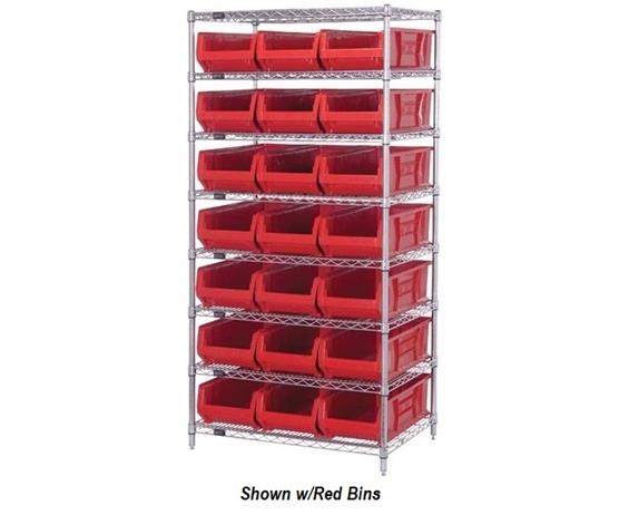 CHROME WIRE SHELVING UNITS WITH HULK CONTAINERS