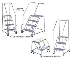 STAINLESS STEEL &amp; ALUMINUM ROLLING LADDERS