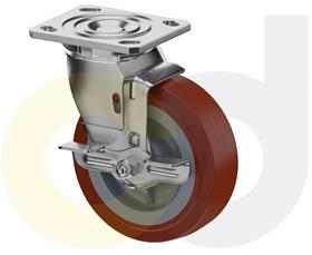STAINLESS STEEL CASTERS - THERMO-URETHANE WHEELS