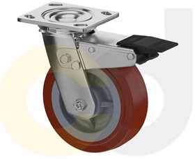 STAINLESS STEEL CASTERS - THERMO-URETHANE WHEELS