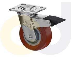 STAINLESS STEEL CASTERS - THERMO-URETHANE WHEELS