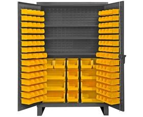 HEAVY DUTY STORAGE CABINETS WITH HOOK-ON BINS