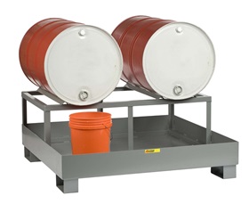 ALL-WELDED SPILL CONTROL PLATFORM WITH DRUM RACK