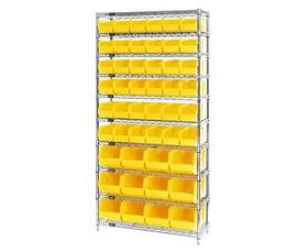 CHROME WIRE SHELVING UNITS WITH ULTRA BINS