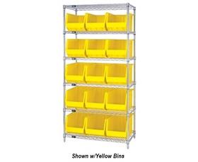 CHROME WIRE SHELVING UNITS WITH ULTRA BINS