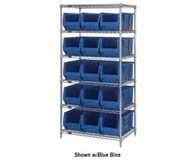 CHROME WIRE SHELVING UNITS WITH HULK CONTAINERS