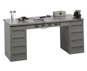ELECTRONIC WORKBENCHES WITH MODULAR CABINETS