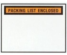 PACKING LIST ENCLOSED ENVELOPES